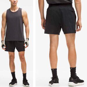 Lululemon Mens Black Zeroed In Linerless Short 5" Drawstring.